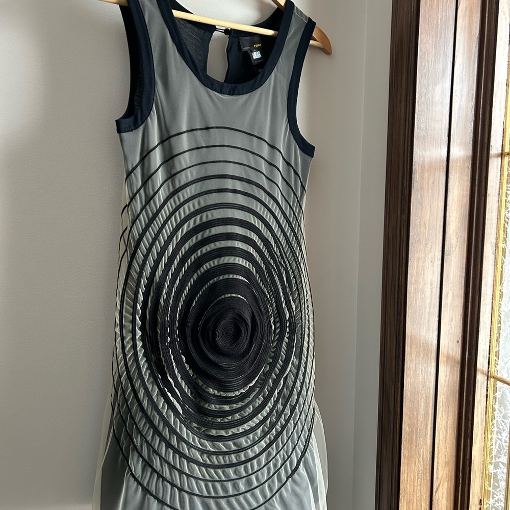 Fendi Black and Gray Mini Dress Size 38
